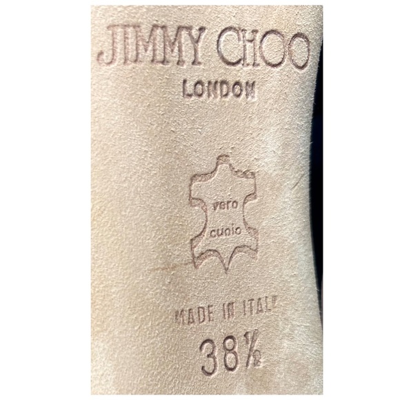 SOLD $$$ JIMMY CHOO Italy Black Patent Leather Block Heel Peep Toe Pump EU 38.5 - Picture 10 of 10